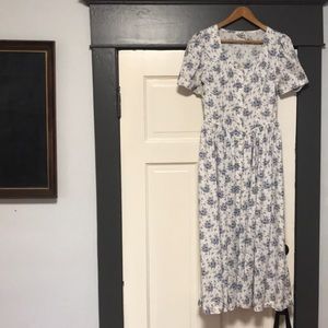 Laura Ashley Sz 8 Floral Summer Dress Vintage